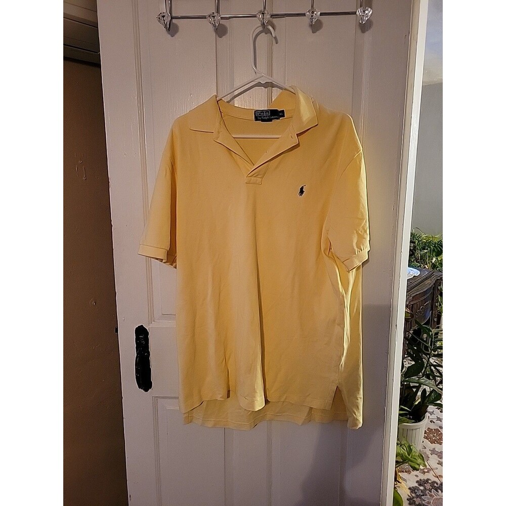 POLO RALPH LAUREN SHIRT -XL- YELLOW SOFT -BLACK-PONY GOLF